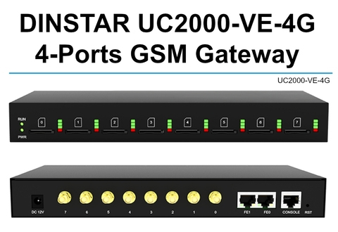 Tổng đài cắm sim IP GSM Gateway UC2000-VE-4G