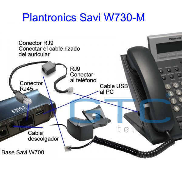 Headset phone Plantronics Savi W730-M